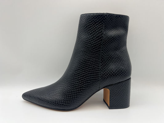 damskie wodoodporne buty zimowe z miękką skórą nappa liz, cholewka z wężowej skóry z wewnętrznym zamkiem błyskawicznym YKK