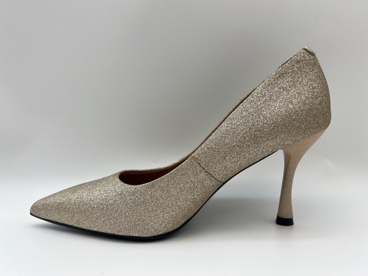 lt Gold Glitter Buty damskie 3-calowy szpilki z zamkniętymi palcami na wysokim obcasie