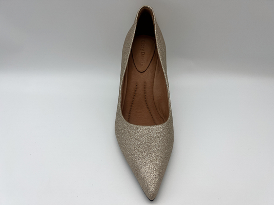 lt Gold Glitter Buty damskie 3-calowy szpilki z zamkniętymi palcami na wysokim obcasie