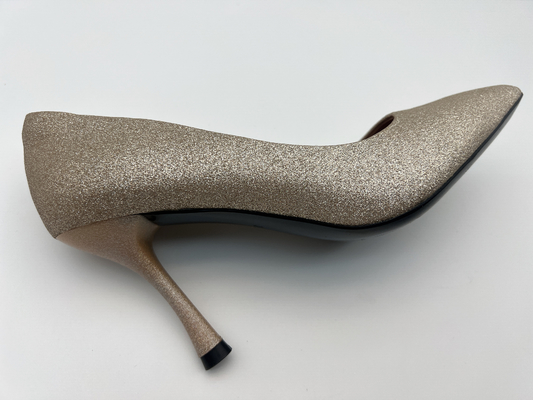 lt Gold Glitter Buty damskie 3-calowy szpilki z zamkniętymi palcami na wysokim obcasie