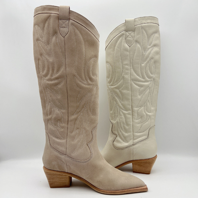 Wygodne damskie skórzane buty do sukienki wodoodporne Off White