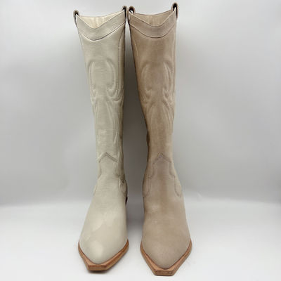 Wygodne damskie skórzane buty do sukienki wodoodporne Off White