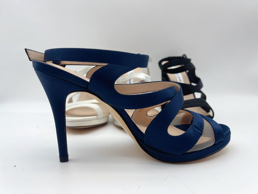 Open Toe Stiletto Elastyczny pasek Sandały na wysokim obcasie Miękka skóra nappa / dopasowana miękka siateczka