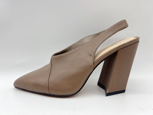 Lt Tan Damskie miękkie skórzane sandały 5 cm Stylowe sandały na wysokim obcasie 10 cali