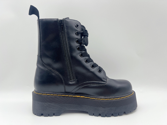 Skórzane buty krowy z wysokimi kostkami Damskie czarne wodoodporne buty robocze