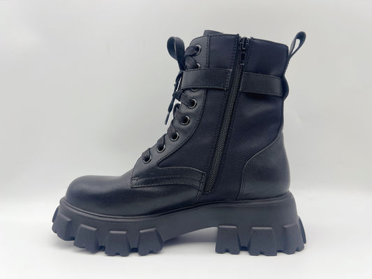 Skórzane damskie buty trekkingowe z wysokim stanem, antypoślizgowe, odporne na zużycie