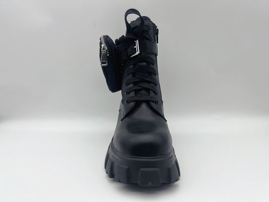 Skórzane damskie buty trekkingowe z wysokim stanem, antypoślizgowe, odporne na zużycie