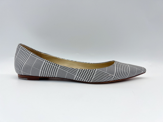 Damskie buty z tkaniny tekstylnej w czarno-białej siatce Miękkie stylowe i wygodne