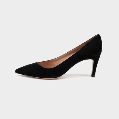 Cienkie Obcasy Pointed Toe Skórzane Buty. 8 cm czarne buty damskie