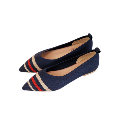 Płaskie skórzane buty damskie z dzianiny 3D Vamp Modny nowoczesny styl