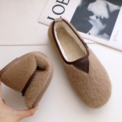 Kobiety w ciąży Bawełniane buty z miękką podeszwą Płaskie dno Plus Velvet Warm Peasy