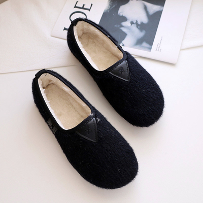 Kobiety w ciąży Bawełniane buty z miękką podeszwą Płaskie dno Plus Velvet Warm Peasy