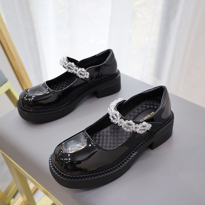 Dziecięce lekkie buty na co dzień, powrót do szkoły dziewczęce wygodne skórzane buty czarne