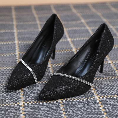 Błyszczące luksusowe buty na wysokim obcasie Rhinestone Business Lager Size Ladies Summer Wedding