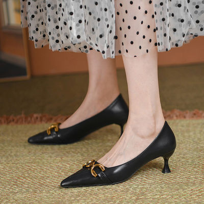 Business Office Ladies Casual Fashion Pointed Toe Antypoślizgowe wysokie obcasy Płytkie usta