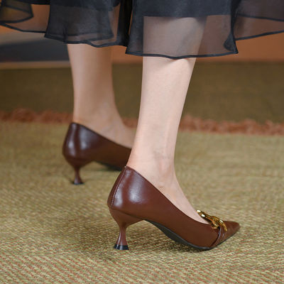Business Office Ladies Casual Fashion Pointed Toe Antypoślizgowe wysokie obcasy Płytkie usta