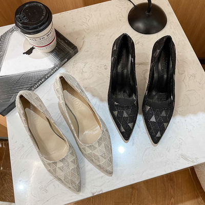 Koronkowy nadruk Summer Light Pojedyncze damskie buty na wysokim obcasie Shallow Mouth Stiletto