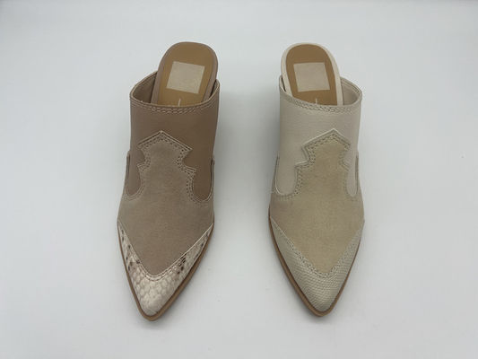 OEM Womens Pointed Toe Shoes Tan / Off White Obuwie z podeszwą TPR