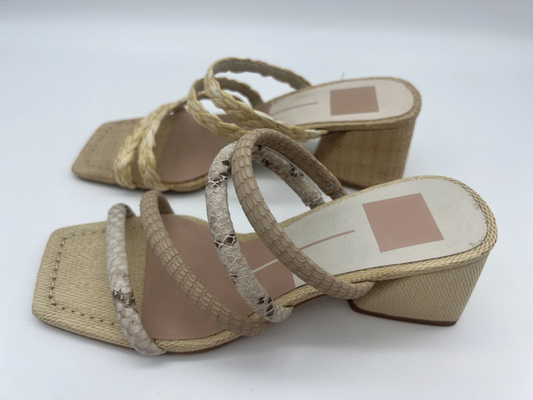 Python Print Damskie miękkie skórzane sandały Lt Tan / Off White Śliczne sandały z odkrytymi palcami