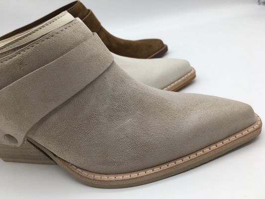 Skórzane buty na co dzień na platformie damskie beżowe 3-calowe obcasy z zamkniętymi palcami