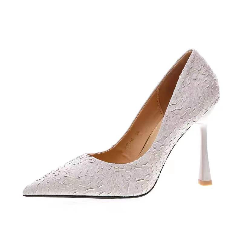 damskie czółenka na lato z mikrofibry szpiczaste czółenka na cienkim obcasie gumowe codzienne pojedyncze buty nowe biznesowe eleganckie buty na obcasie