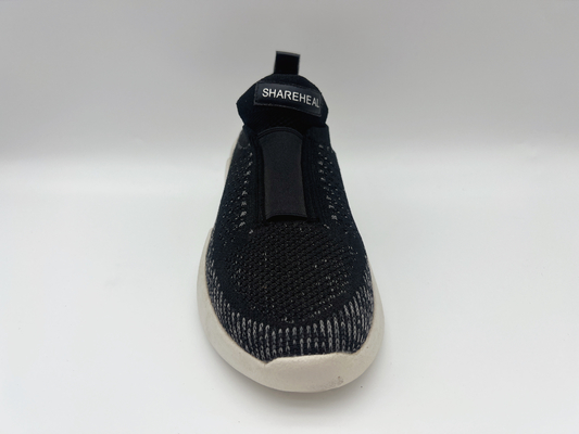 Granatowe czarne antypoślizgowe buty robocze damskie 5cm szeroka elastyczna cholewka
