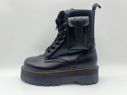Skórzane buty krowy z wysokimi kostkami Damskie czarne wodoodporne buty robocze