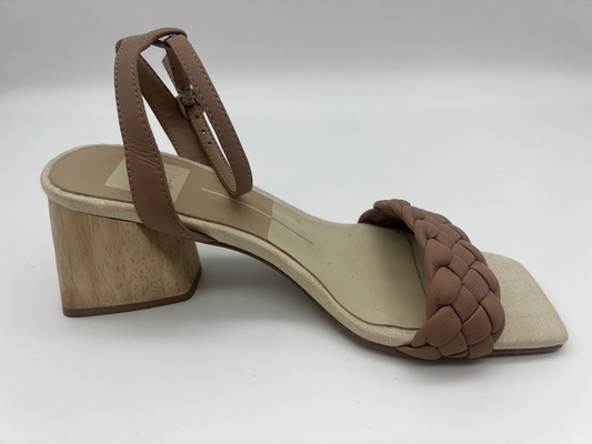Tan tkane damskie miękkie skórzane sandały Peep Toe z metalową klamrą