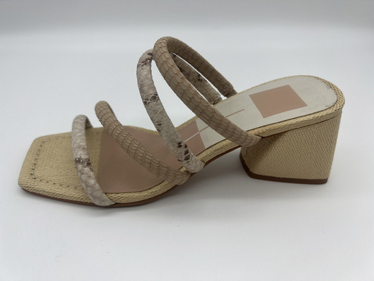 Python Print Damskie miękkie skórzane sandały Lt Tan / Off White Śliczne sandały z odkrytymi palcami