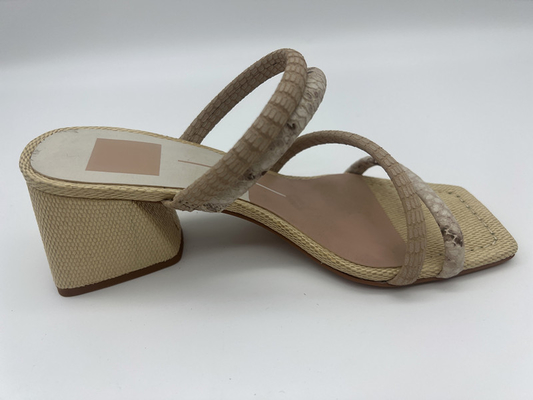 Python Print Damskie miękkie skórzane sandały Lt Tan / Off White Śliczne sandały z odkrytymi palcami