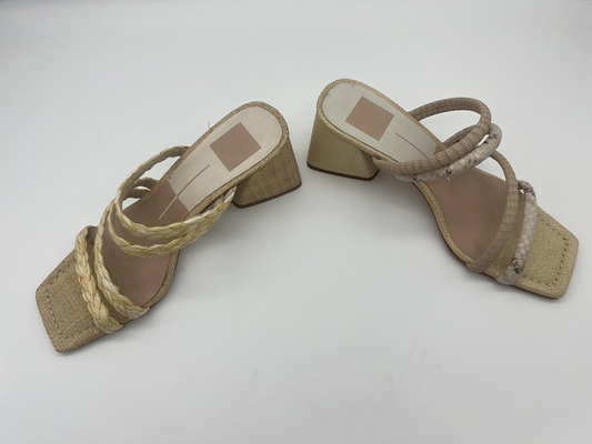 Python Print Damskie miękkie skórzane sandały Lt Tan / Off White Śliczne sandały z odkrytymi palcami