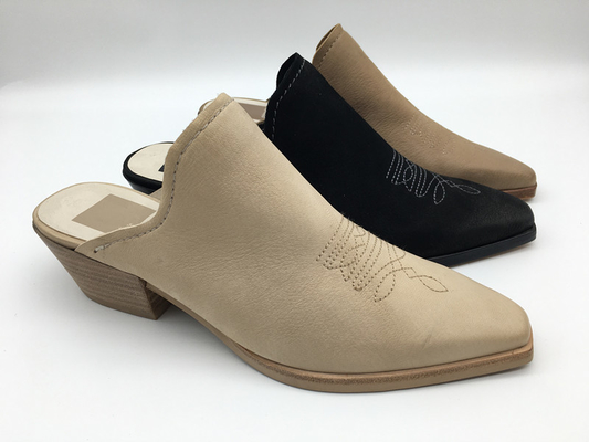 Miękkie dwukolorowe skórzane buty Niski obcas Buty z zamkniętymi palcami Szpiczasty palec u nogi