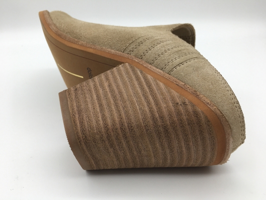 Tan beżowe buty z zamkniętymi palcami damskie buty sukienka z miękkiej krowy zamszowe buty na grubym obcasie